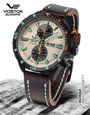 pnske hodinky Vostok-Europe ALMAZ chrono line 6S11-320C677