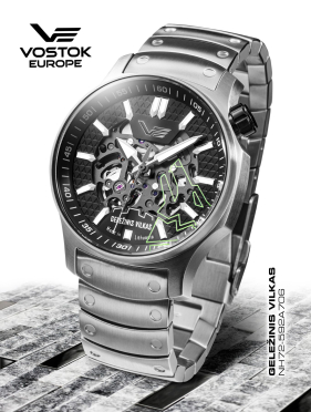 Pnske hodinky VOSTOK-EUROPE limitovan edcia Geleinis Vilkas-Iron Wolf NH72-592A706