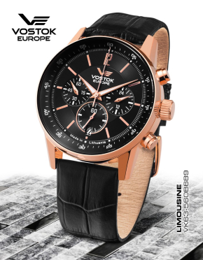 pnske hodinky Vostok-Europe GAZ-14 Limouzine chrono VK63-560B689