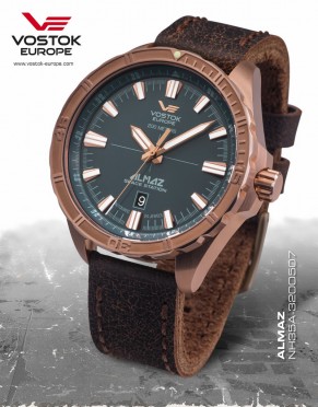 pnske hodinky Vostok-Europe ALMAZ bronze line NH35A/320O507