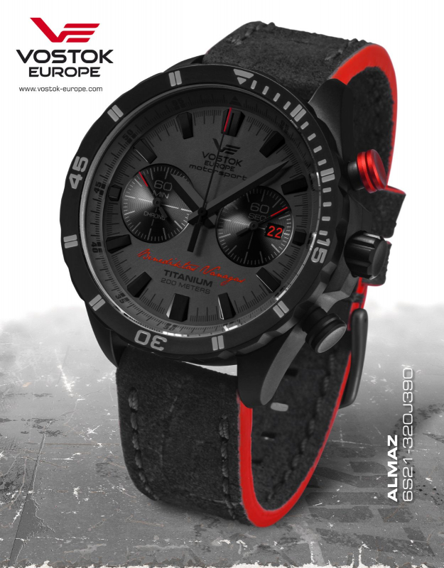 pánske hodinky Vostok-Europe limitovaná edícia BENEDIKTAS VANAGAS black edition 6S21/320J390