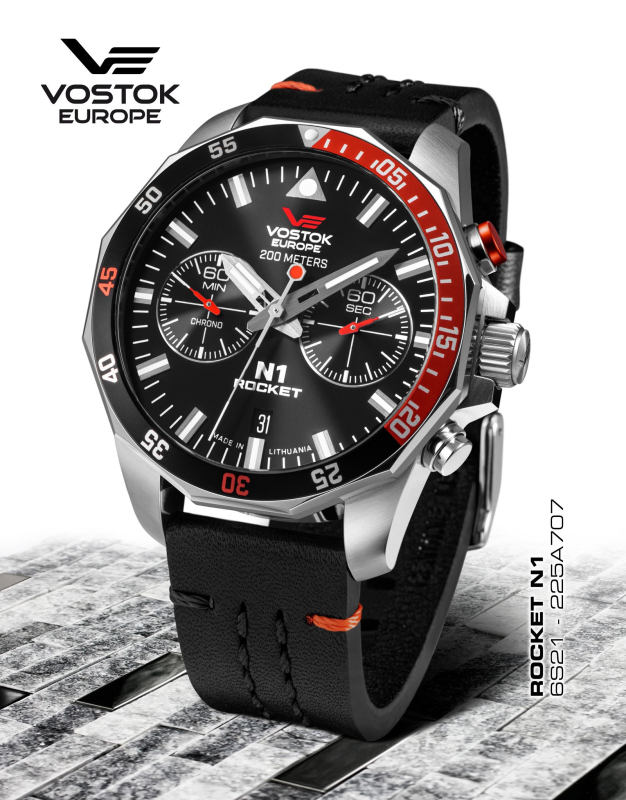 pánske hodinky Vostok-Europe N-1 ROCKET chrono line 6S21-225A707