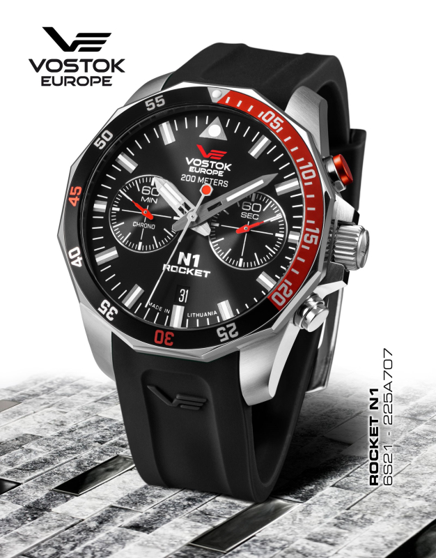 pánske hodinky Vostok-Europe N-1 ROCKET chrono line 6S21-225A707