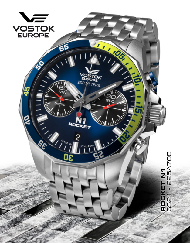 pánske hodinky Vostok-Europe N-1 ROCKET chrono line 6S21-225A708B