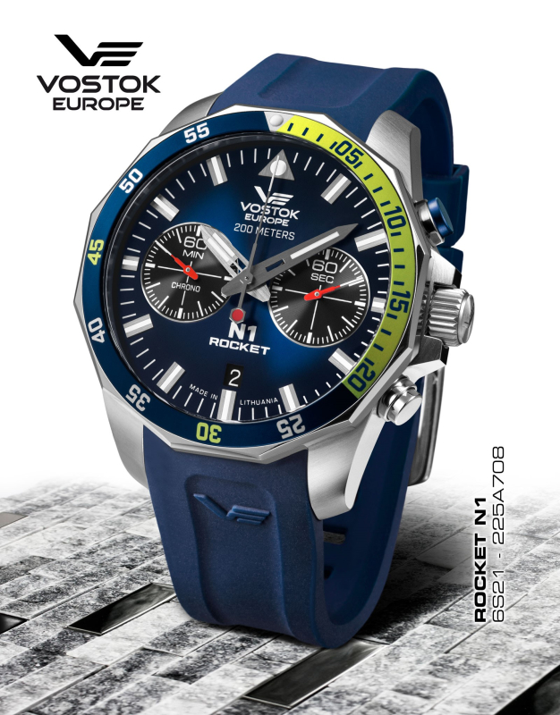 pánske hodinky Vostok-Europe N-1 ROCKET chrono line 6S21-225A708S