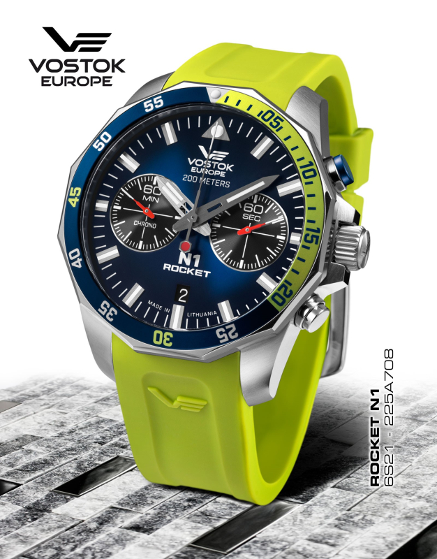 pánske hodinky Vostok-Europe N-1 ROCKET chrono line 6S21-225A708