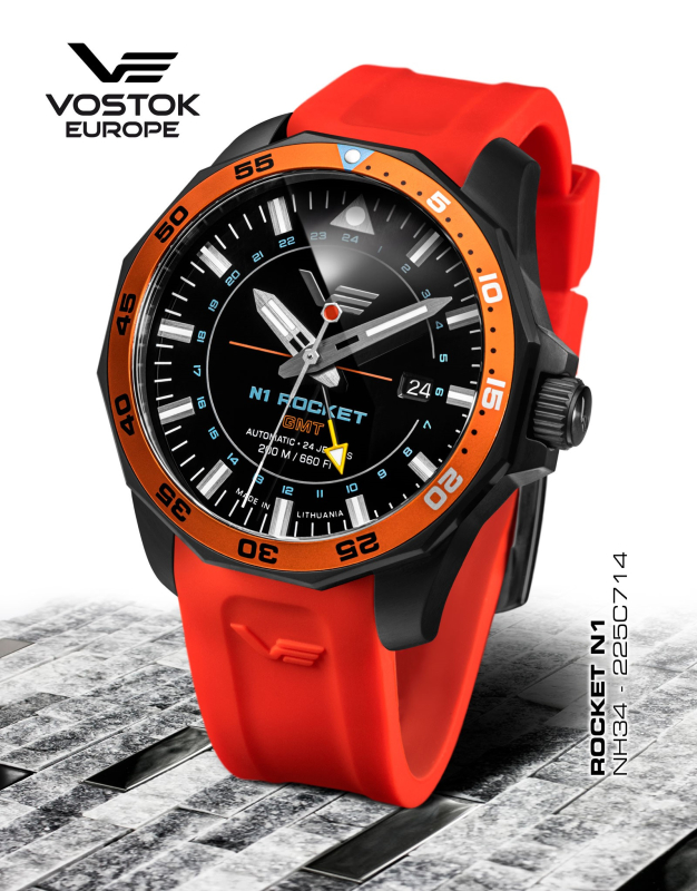 pánske hodinky Vostok-Europe N-1 ROCKET automatic, GMT NH34-225A714