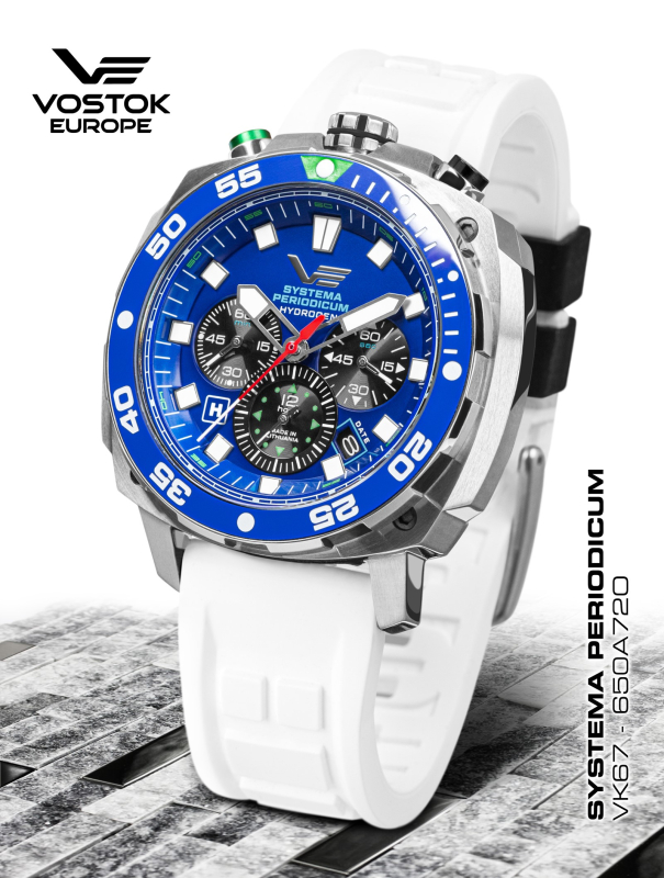 pánske hodinky Vostok-Europe SYSTEMA PERIODICUM model Hydrogen (H) VK67-650A720