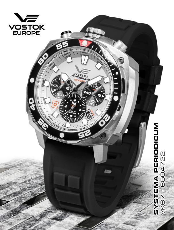 pánske hodinky Vostok-Europe SYSTEMA PERIODICUM model Oxygen (O) VK67-650A722