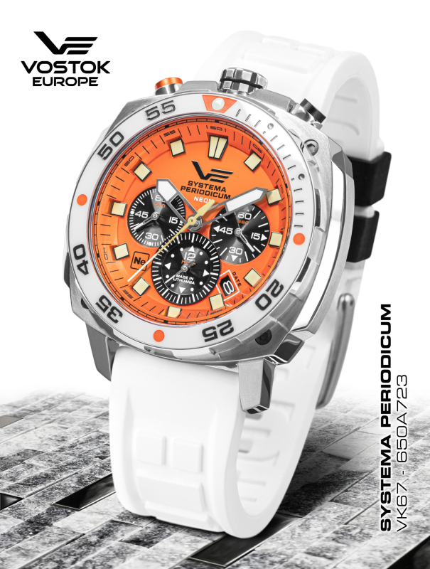 pánske hodinky Vostok-Europe SYSTEMA PERIODICUM model Neon (Ne) VK67-650A723