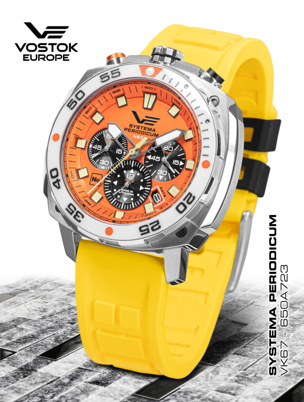 pánske hodinky Vostok-Europe SYSTEMA PERIODICUM model Neon (Ne) VK67-650A723
