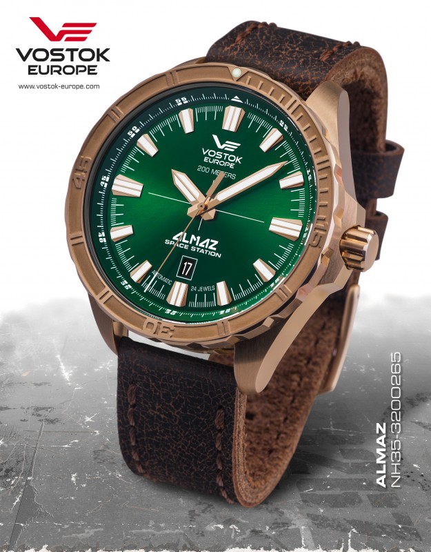 pánske hodinky Vostok-Europe ALMAZ bronze line NH35A/320O265