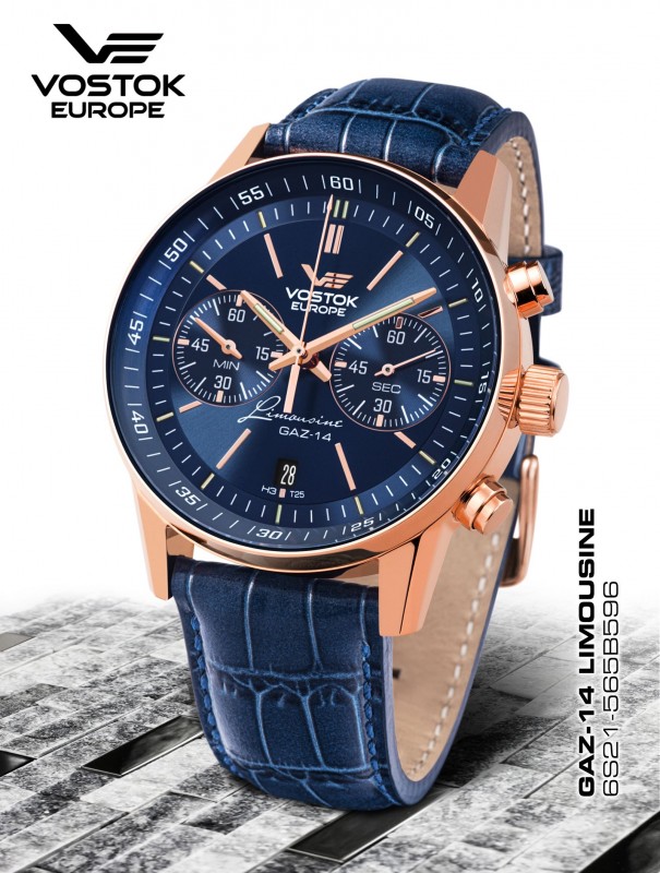 pánske hodinky Vostok - Europe  GAZ-14 Limouzine chrono tritium  6S21/565B596