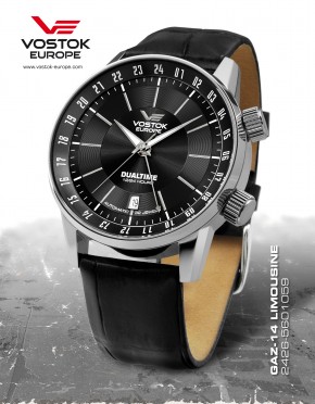 pnske hodinky Vostok - Europe  GAZ-14 Limouzine dualtime line 2426/5601059