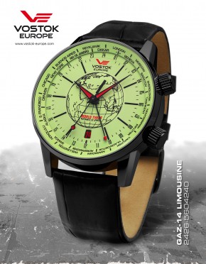 pnske hodinky Vostok - Europe  GAZ-14 Limouzine World timer line 2426/5604240