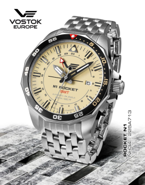 pánske hodinky Vostok-Europe N-1 ROCKET automatic, GMT NH34-225A713