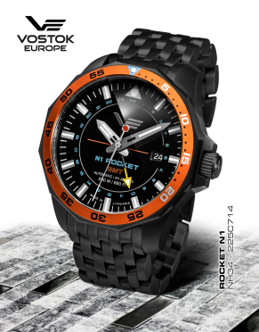 pánske hodinky Vostok-Europe N-1 ROCKET automatic, GMT NH34-225A714