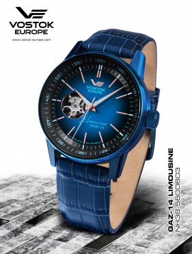 pnske hodinky Vostok - Europe  GAZ-14 Limouzine open balance NH38-560D603
