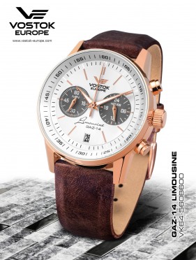 pnske hodinky Vostok - Europe  GAZ-14 Limouzine chrono VK64-560B600