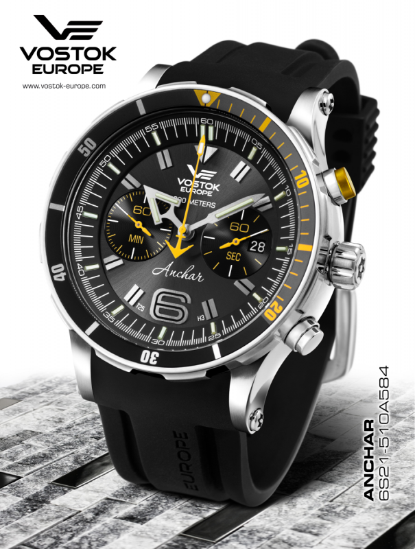 pánske hodinky Vostok-Europe ANCHAR Submarine chrono line  6S21/510A584