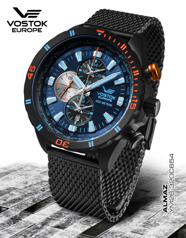 pánske hodinky Vostok-Europe ALMAZ multifunctional line YM26-320C654
