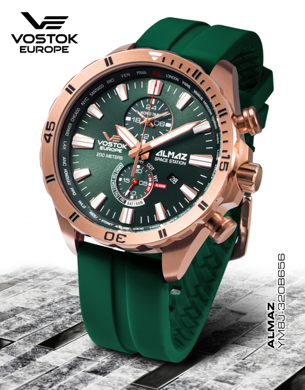 pánske hodinky Vostok-Europe ALMAZ multifunctional line YM8J-320B656S